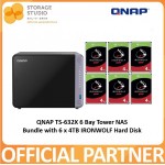 QNAP TS-632X-4G 6 Bay Tower NAS Bundle With 6 x 4TB SEAGATE IronWolf NAS Hard Disk. Singapore Local Warranty 2 Years